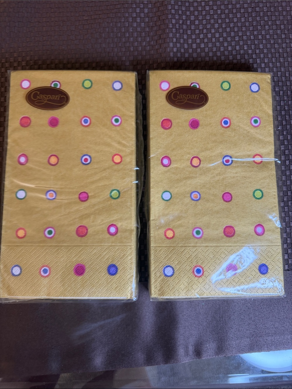 Vintage NWT Caspari Buttons Gold Design Paper Napkins - Pack of 2